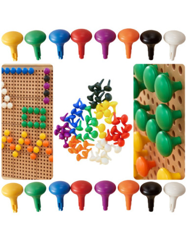 MASTERKIDZ Kolorowe Kołeczki Jumbo do Tablicy STEM 64 Szt. - 8 Kolorów