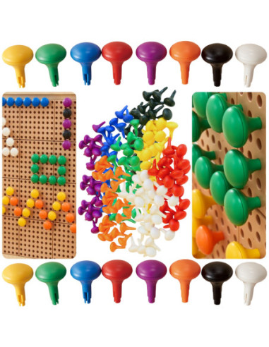 MASTERKIDZ Kolorowe Kołeczki Jumbo do Tablicy STEM 128 Szt. - 8 Kolorów