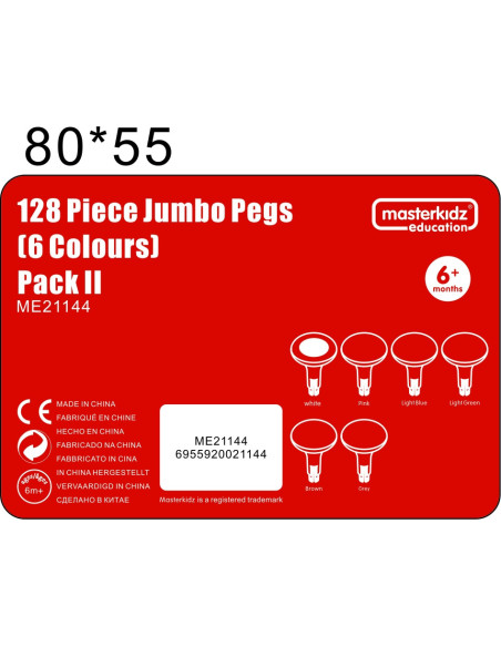 MASTERKIDZ Kolorowe Kołeczki Jumbo do Tablicy STEM 128 Szt. - 6 Kolorów
