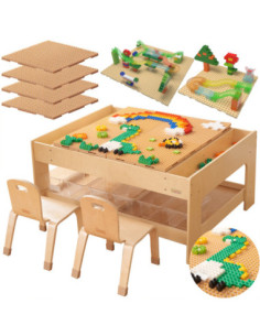 MASTERKIDZ Drewniany Stół Edukacyjny + AKCESORIA STEM WALL + 359 el.