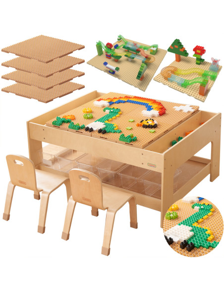 MASTERKIDZ Drewniany Stół Edukacyjny + AKCESORIA STEM WALL + 359 el.
