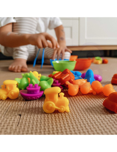 WOOPIE Gra Edukacyjna Sorter Kolorów Pojazdy 44 el.
