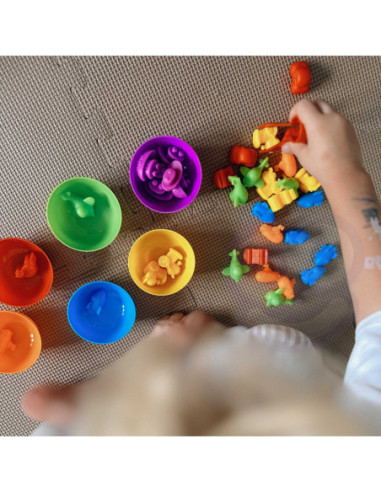 WOOPIE Gra Edukacyjna Sorter Kolorów Dinozaury 56 el.