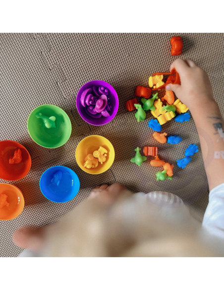 WOOPIE Gra Edukacyjna Sorter Kolorów Dinozaury 56 el.