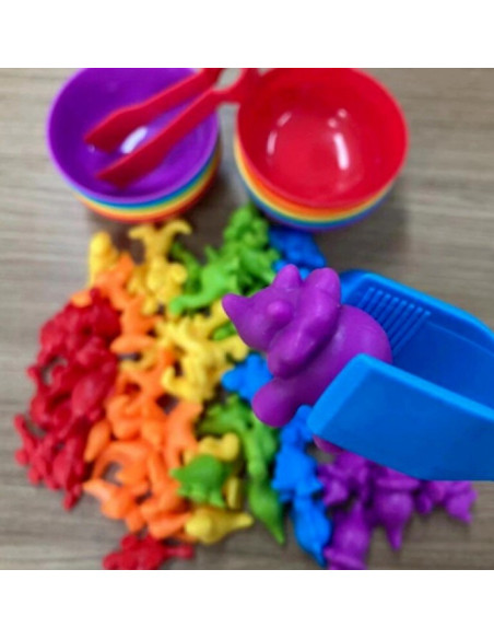 WOOPIE Gra Edukacyjna Sorter Kolorów Dinozaury 56 el.