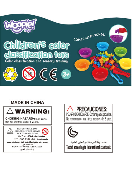 WOOPIE Gra Edukacyjna Sorter Kolorów Dinozaury 56 el.