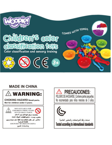 WOOPIE Gra Edukacyjna Sorter Kolorów Zwierzęta  44 el.
