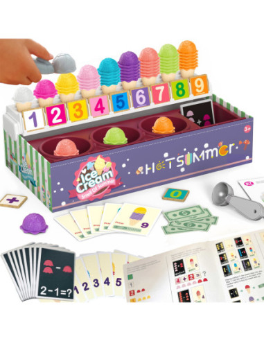 WOOPIE Lodziarnia XXL Sklep Zestaw Mały Sprzedawca + Nauka Liczenia 87 el.