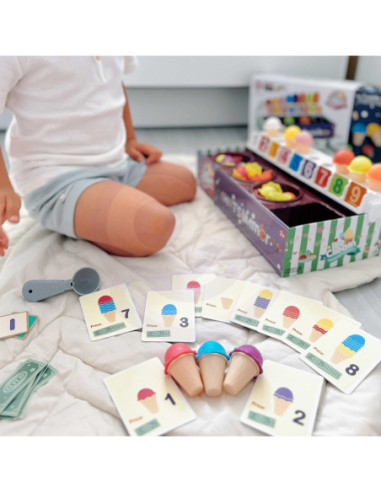 WOOPIE Lodziarnia XXL Sklep Zestaw Mały Sprzedawca + Nauka Liczenia 87 el.