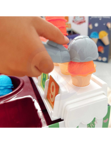 WOOPIE Lodziarnia XXL Sklep Zestaw Mały Sprzedawca + Nauka Liczenia 87 el.