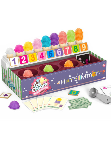 WOOPIE Lodziarnia XXL Sklep Zestaw Mały Sprzedawca + Nauka Liczenia 87 el.