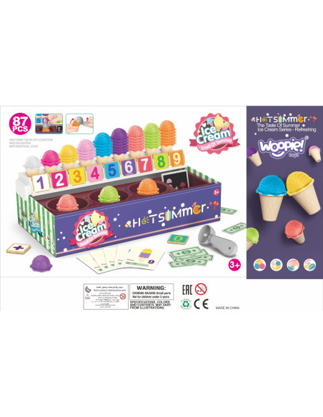 WOOPIE Lodziarnia XXL Sklep Zestaw Mały Sprzedawca + Nauka Liczenia 87 el.