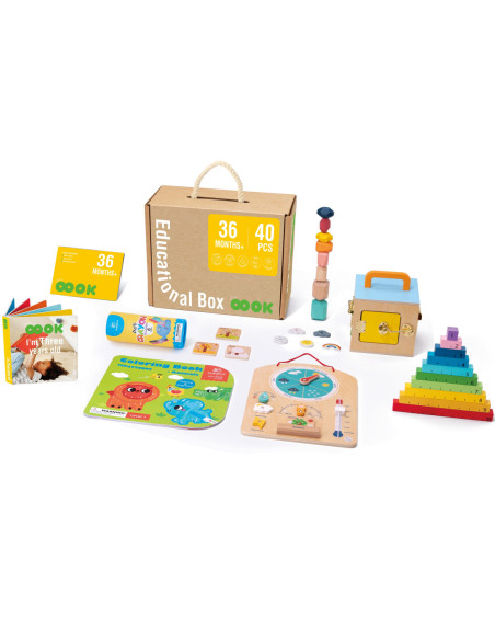 Tooky Toy Edukacyjne Pudełko dla Dzieci z 6w1 od 3 Lat