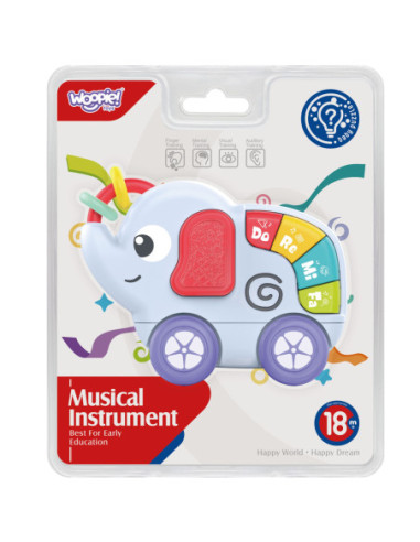 WOOPIE BABY Zabawka Sensoryczna Muzyczna dla Niemowląt Słonik