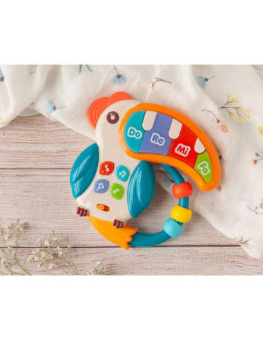 WOOPIE Pianinko Muzyczne 3w1 Sensoryczne Gryzak Pelikan