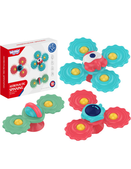 WOOPIE Gryzak Spinner Wirujący z Przyssawką Zestaw 3 szt