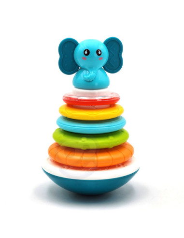 WOOPIE Piramida Wieża Interaktywna Słonik z Obręczami Grzechotka