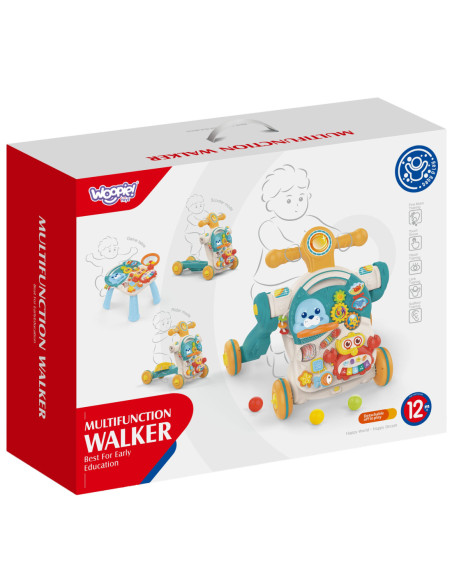 WOOPIE Pchacz Chodzik Stolik Edukacyjny Hulajnoga Jeździk 4w1