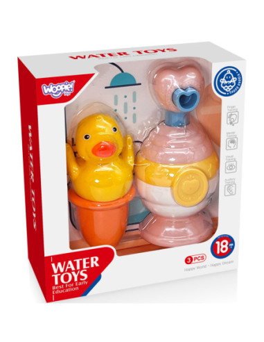 WOOPIE Zabawki do Kąpieli Kubeczek + Kaczuszka + Dozownik Mydła Zestaw