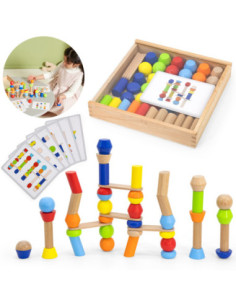 VIGA Drewniane Klocki Układanka