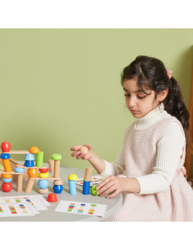 VIGA Drewniane Klocki Układanka