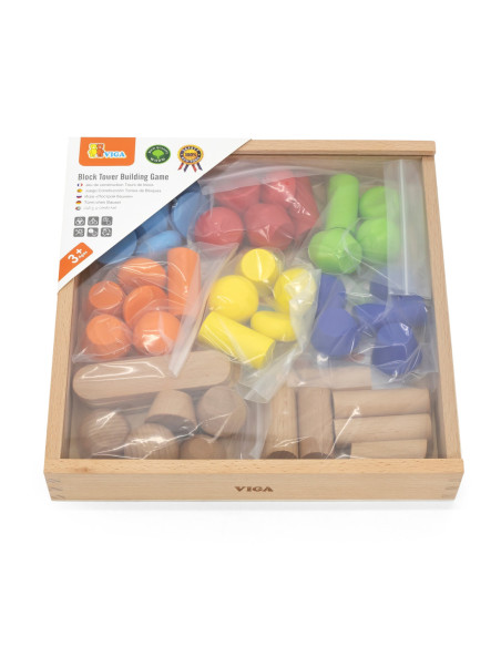VIGA Drewniane Klocki Układanka