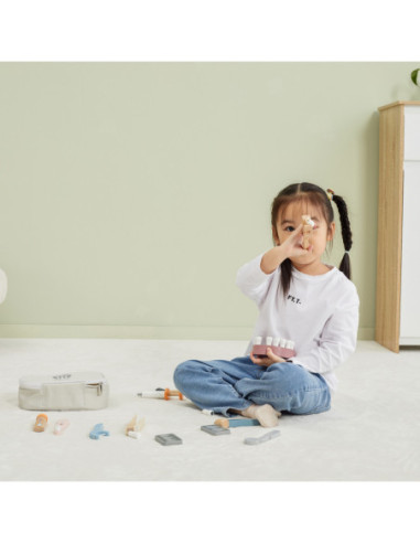 VIGA PolarB Drewniany Zestaw Dentysty Torba