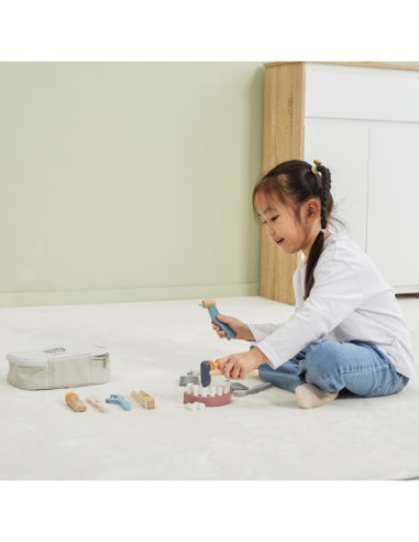 VIGA PolarB Drewniany Zestaw Dentysty Torba