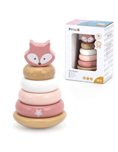 VIGA PolarB Drewniana Piramidka Edukacyjna - Lisek