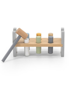 Viga PolarB Drewniana Przebijanka Wbijanka z Młoteczkiem Pingwinek Montessori 2