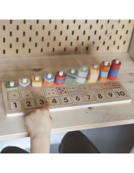 VIGA PolarB Drewniane Liczydło Sorter Nauka Liczb Montessori