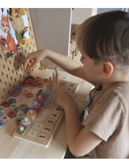 VIGA PolarB Drewniane Liczydło Sorter Nauka Liczb Montessori