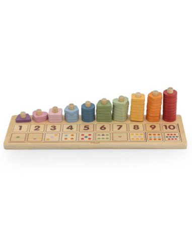VIGA PolarB Drewniane Liczydło Sorter Nauka Liczb Montessori