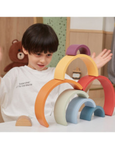 VIGA PolarB Holzregenbogen – Kreatives Montessori-Legespiel 2
