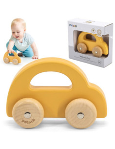 VIGA PolarB Wooden Push Car Yellow
