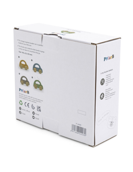 VIGA PolarB Drewniany Samochodzik do Pchania Zielony