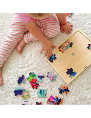 VIGA Drewniane Puzzle Układanka 24 el. Sekrety Morza