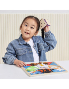 VIGA Drewniana Tablica Manipulacyjna Klamry Zamki Magik Monstessori 2