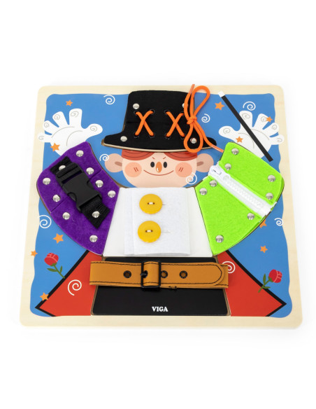 VIGA Drewniana Tablica Manipulacyjna Klamry Zamki Magik Monstessori