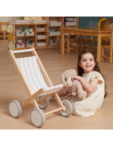 VIGA Drewniany Wózek Dla Lalek Spacerówka