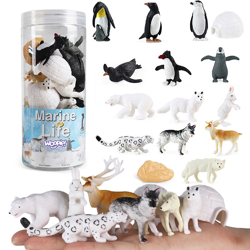 WOOPIE Arktiska djur figurer 16-pack