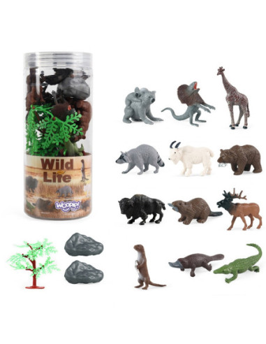 WOOPIE Zestaw Figurki Dzikie Zwierzęta 15 szt.