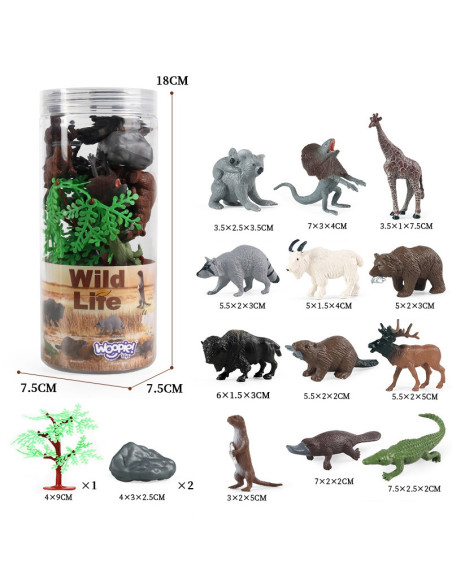 WOOPIE Zestaw Figurki Dzikie Zwierzęta 15 szt.