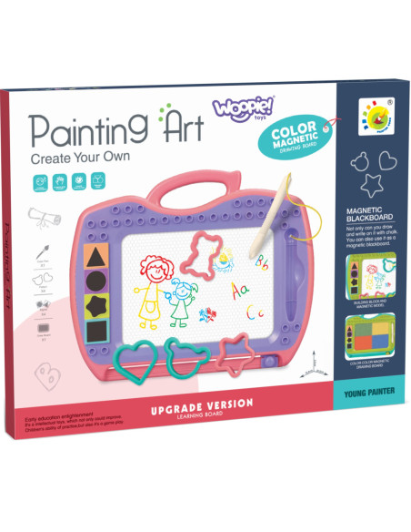 WOOPIE Znikopis Tablica Magnetyczna Kolorowa + Stempelki + Wzory