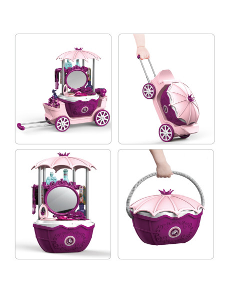 WOOPIE Salon Piękności Urody Toaletka na Kółkach Wózek Wlizka 31 akc. 4w1