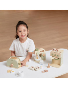 Viga PolarB Drewniany Zestaw Toster Zielony + Akcesoria 2