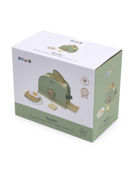 Viga PolarB Drewniany Zestaw Toster Zielony + Akcesoria