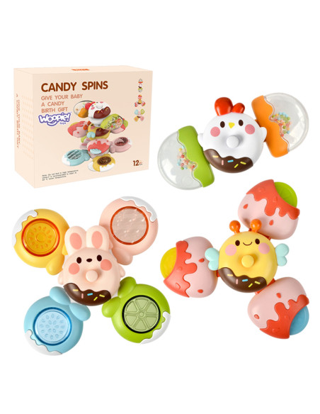 WOOPIE BABY Spinner Zabawka Sensoryczna Pszczoła Kurczak Królik Wymienne 3 szt.
