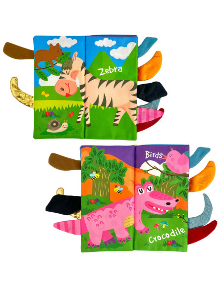 WOOPIE Książeczka z Ogonkami Zwierząt Leśnych Materiałowa