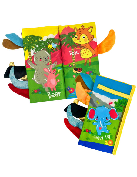 WOOPIE Książeczka z Ogonkami Zwierząt Leśnych Materiałowa